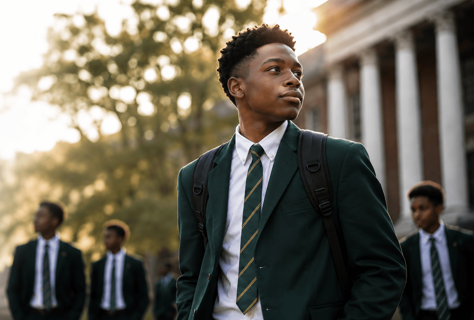 Illustrative photograph of a young man at dawn